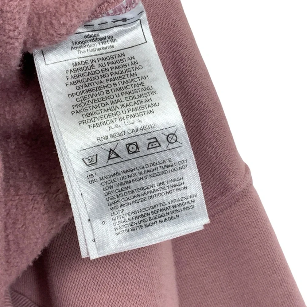ADIDAS ORIGINALS Size XL Sweatshirt Cropped Loose Fit Magic Mauve Oversized C18 - Picture 8 of 10
